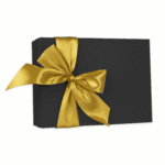 Czarne opakowanie prezentowe + złota kokarda
